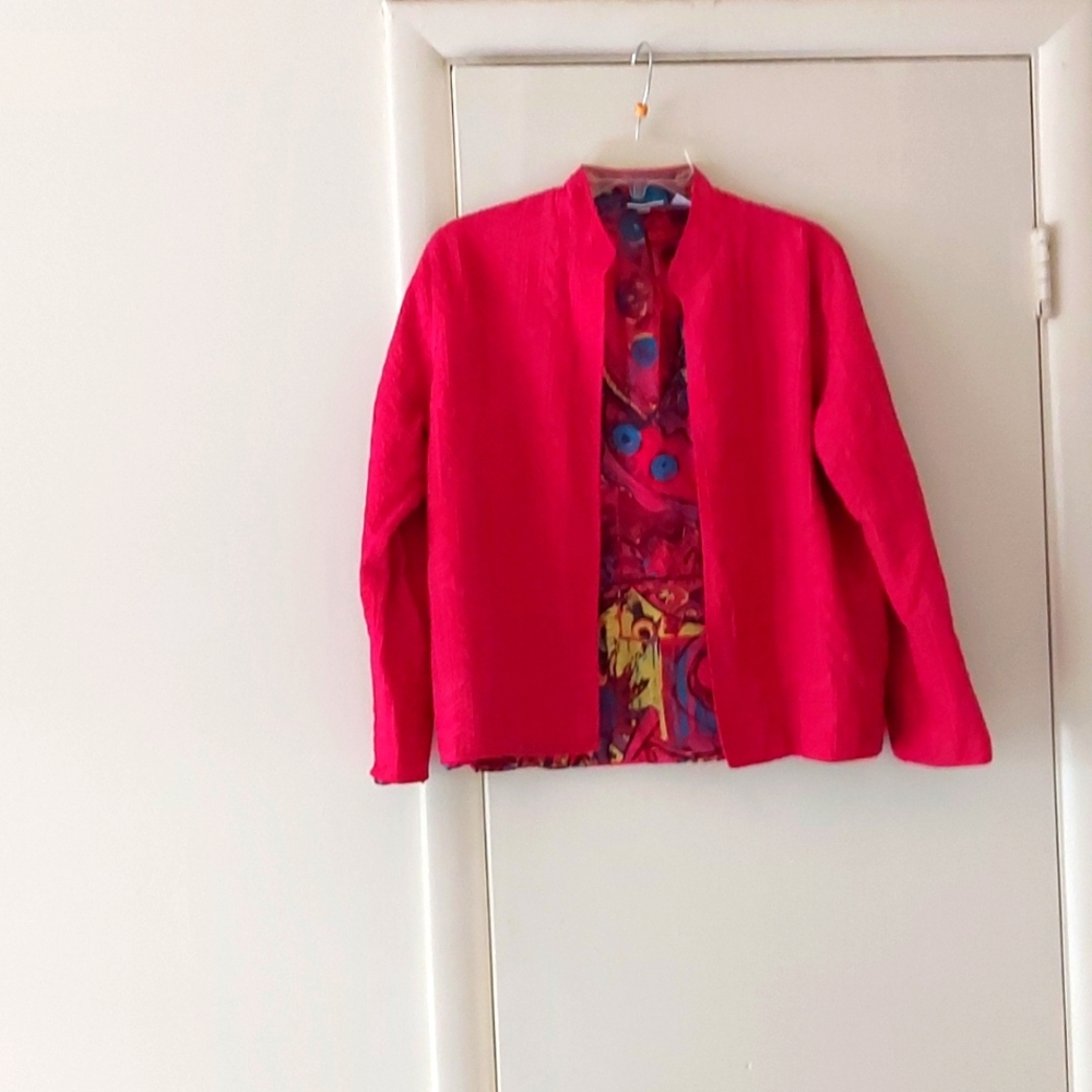 Woman's jacket, Chico's,  size 1, red.